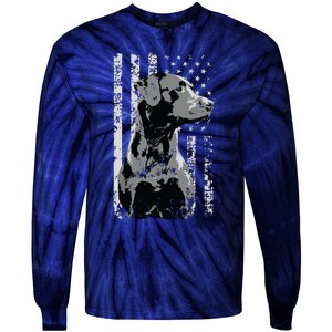 Patriotic USA Flag Black Labrador Gift For Lab Owners Short Sleeve Tie-Dye Long Sleeve Shirt