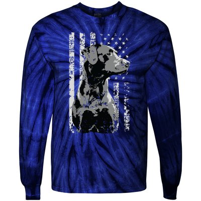 Patriotic USA Flag Black Labrador Gift For Lab Owners Short Sleeve Tie-Dye Long Sleeve Shirt