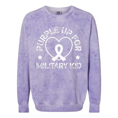 Purple Up For Military Soldier Military Child Month Colorblast Crewneck Sweatshirt