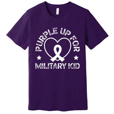 Purple Up For Military Soldier Military Child Month Premium T-Shirt