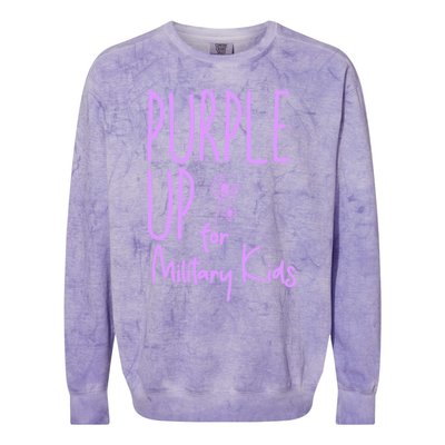 Purple Up For Military Military Month Purple Up Meaningful Gift Colorblast Crewneck Sweatshirt