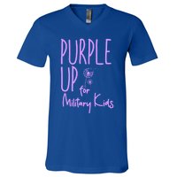 Purple Up For Military Military Month Purple Up Meaningful Gift V-Neck T-Shirt