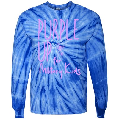 Purple Up For Military Military Month Purple Up Meaningful Gift Tie-Dye Long Sleeve Shirt