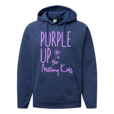 Purple Up For Military Military Month Purple Up Meaningful Gift Performance Fleece Hoodie