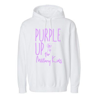 Purple Up For Military Military Month Purple Up Meaningful Gift Garment-Dyed Fleece Hoodie