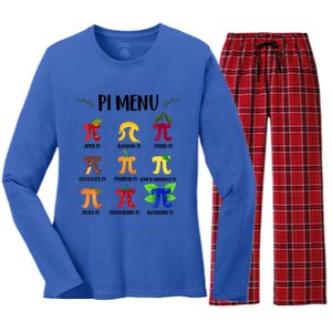 Pi U Funny Pi Day Math Teacher Cute Gift Women's Long Sleeve Flannel Pajama Set 