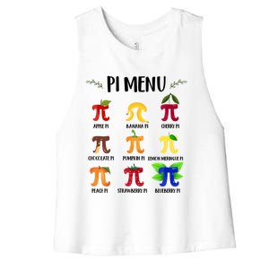 Pi U Funny Pi Day Math Teacher Cute Gift Women's Racerback Cropped Tank