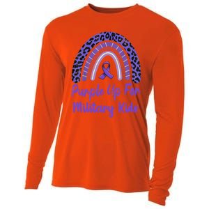 Purple Up For Military Military Month Rainbow Gift Cooling Performance Long Sleeve Crew