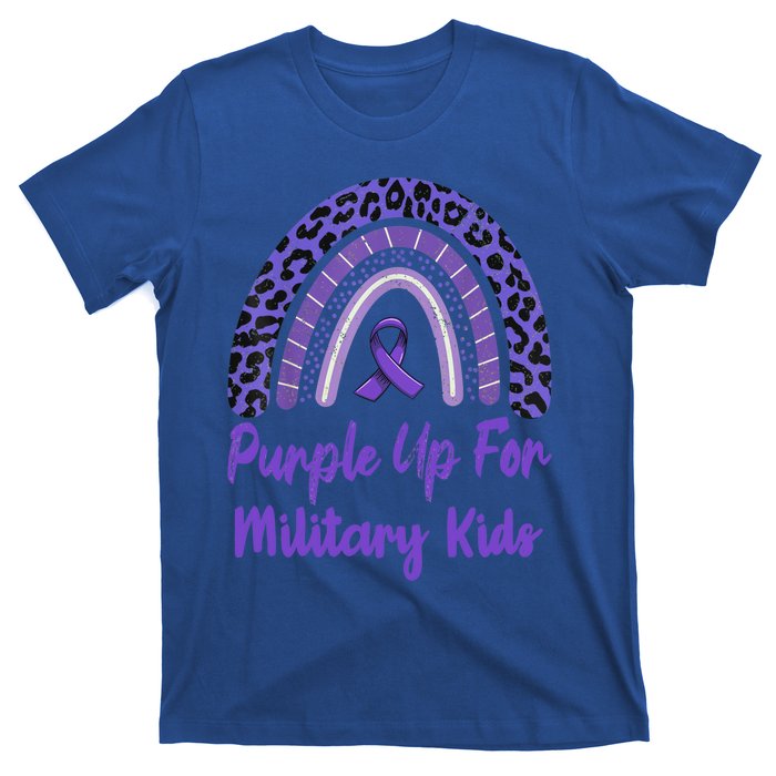 Purple Up For Military Military Month Rainbow Gift T-Shirt