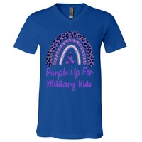 Purple Up For Military Military Month Rainbow Gift V-Neck T-Shirt