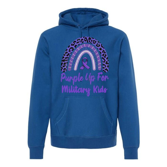 Purple Up For Military Military Month Rainbow Gift Premium Hoodie