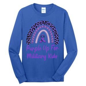 Purple Up For Military Military Month Rainbow Gift Tall Long Sleeve T-Shirt