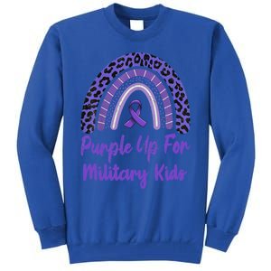 Purple Up For Military Military Month Rainbow Gift Tall Sweatshirt