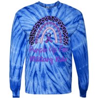 Purple Up For Military Military Month Rainbow Gift Tie-Dye Long Sleeve Shirt