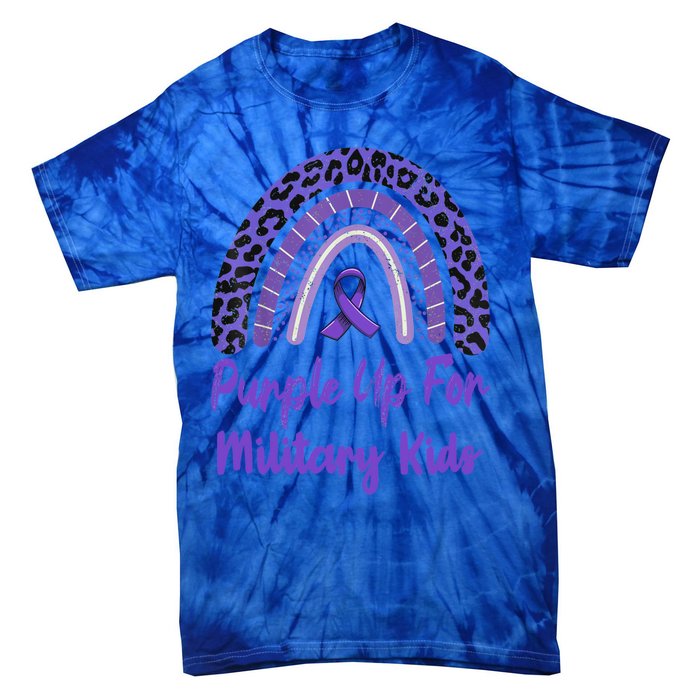 Purple Up For Military Military Month Rainbow Gift Tie-Dye T-Shirt