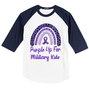 Purple Up For Military Military Month Rainbow Gift Baseball Sleeve Shirt