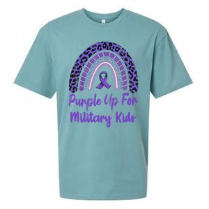 Purple Up For Military Military Month Rainbow Gift Sueded Cloud Jersey T-Shirt