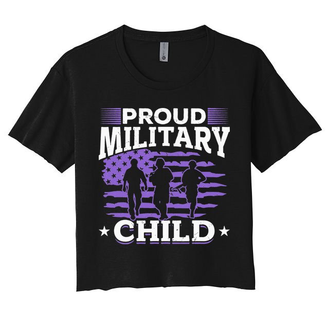 Purple Up for Military Proud Military Child Crop Top