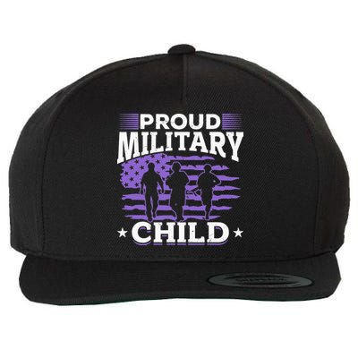 Purple Up for Military Proud Military Child Wool Snapback Cap
