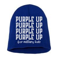 Purple Up For Military Month Military Army Soldier Meaningful Gift Short Acrylic Beanie