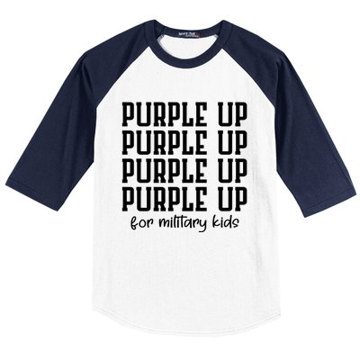 Purple Up For Military Month Military Army Soldier Meaningful Gift Baseball Sleeve Shirt