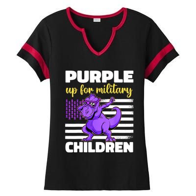 Purple Up For Military Month Of The Military Children Ladies Halftime Notch Neck Tee