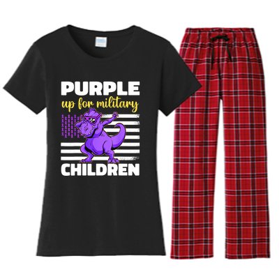 Purple Up For Military Month Of The Military Children Women's Flannel Pajama Set