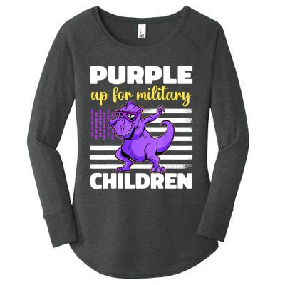 Purple Up For Military Month Of The Military Children Women's Perfect Tri Tunic Long Sleeve Shirt