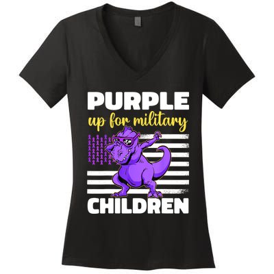 Purple Up For Military Month Of The Military Children Women's V-Neck T-Shirt