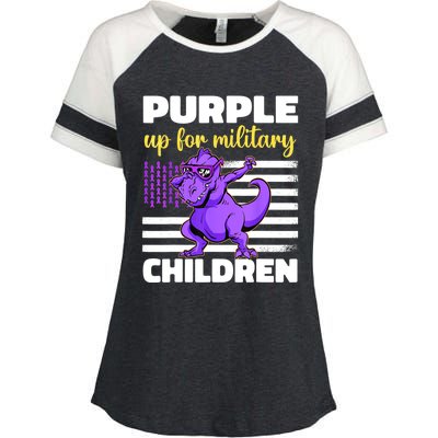 Purple Up For Military Month Of The Military Children Enza Ladies Jersey Colorblock Tee