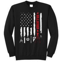 Patriotic USA Flag Land Surveyor Land Examiner Cartographer Sweatshirt