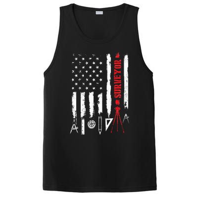 Patriotic USA Flag Land Surveyor Land Examiner Cartographer PosiCharge Competitor Tank