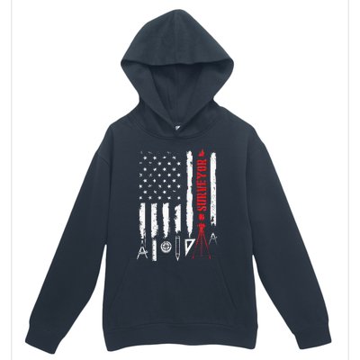 Patriotic USA Flag Land Surveyor Land Examiner Cartographer Urban Pullover Hoodie