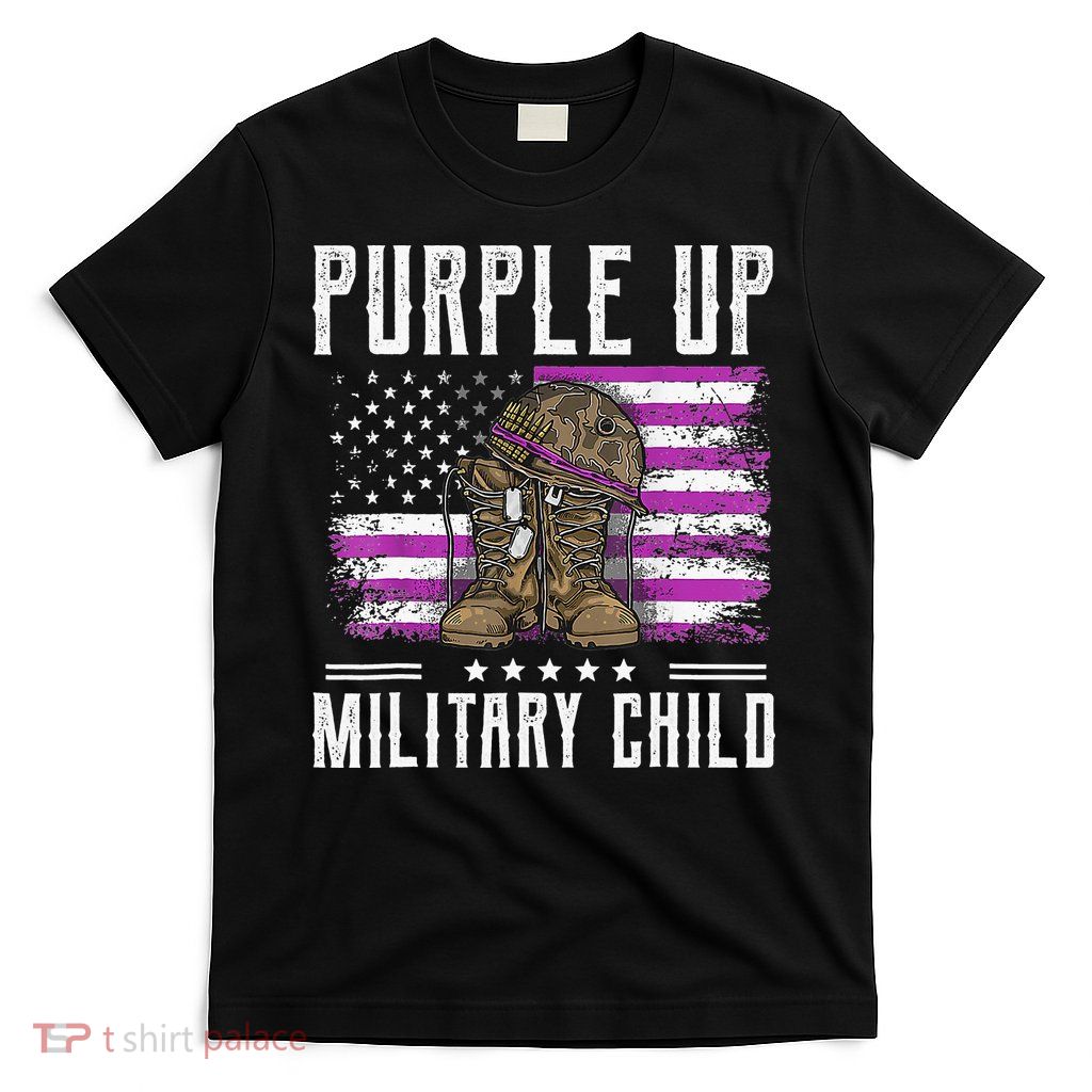 Purple Up For Military Child Flag Military Child Month T-Shirt