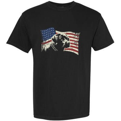 Patriotic USA Flag Black Labrador gift for Lab Owners Garment-Dyed Heavyweight T-Shirt