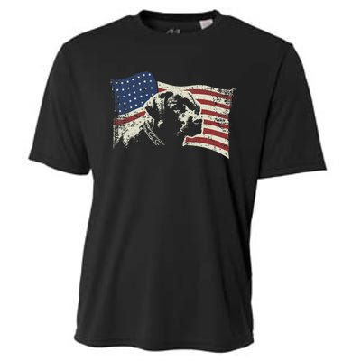 Patriotic USA Flag Black Labrador gift for Lab Owners Cooling Performance Crew T-Shirt