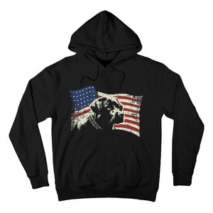 Patriotic USA Flag Black Labrador gift for Lab Owners Hoodie