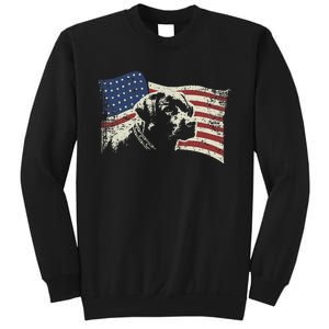 Patriotic USA Flag Black Labrador gift for Lab Owners Sweatshirt