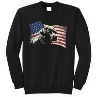 Patriotic USA Flag Black Labrador gift for Lab Owners Sweatshirt