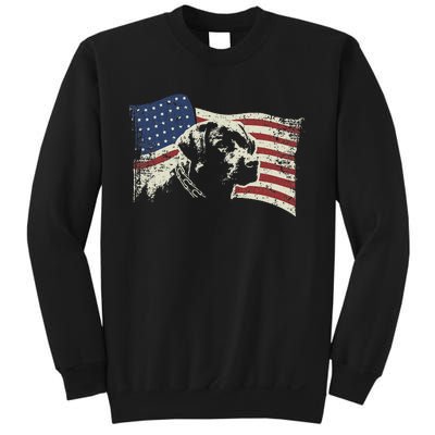 Patriotic USA Flag Black Labrador gift for Lab Owners Sweatshirt