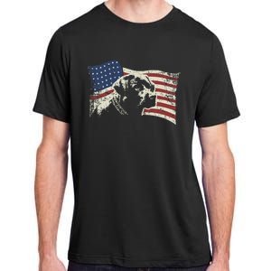 Patriotic USA Flag Black Labrador gift for Lab Owners Adult ChromaSoft Performance T-Shirt