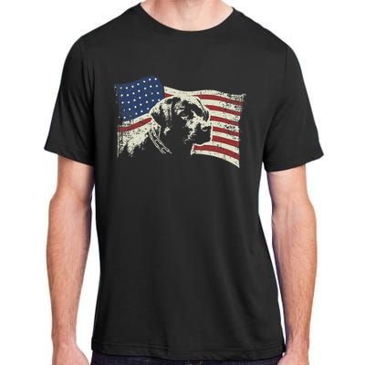 Patriotic USA Flag Black Labrador gift for Lab Owners Adult ChromaSoft Performance T-Shirt