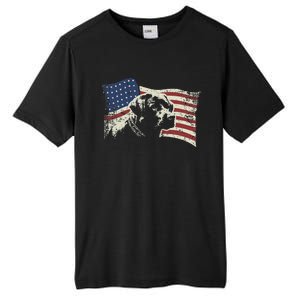 Patriotic USA Flag Black Labrador gift for Lab Owners Tall Fusion ChromaSoft Performance T-Shirt