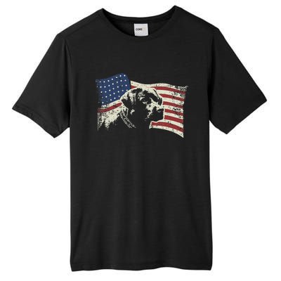 Patriotic USA Flag Black Labrador gift for Lab Owners Tall Fusion ChromaSoft Performance T-Shirt