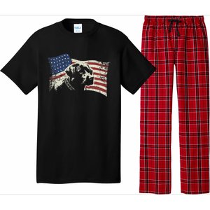 Patriotic USA Flag Black Labrador gift for Lab Owners Pajama Set