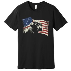 Patriotic USA Flag Black Labrador gift for Lab Owners Premium T-Shirt