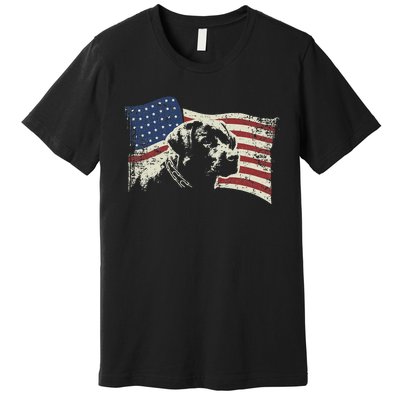 Patriotic USA Flag Black Labrador gift for Lab Owners Premium T-Shirt