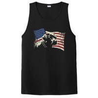 Patriotic USA Flag Black Labrador gift for Lab Owners PosiCharge Competitor Tank