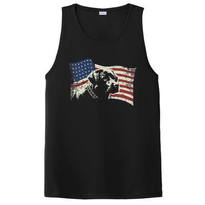 Patriotic USA Flag Black Labrador gift for Lab Owners PosiCharge Competitor Tank