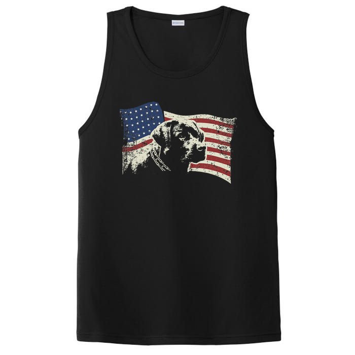 Patriotic USA Flag Black Labrador gift for Lab Owners PosiCharge Competitor Tank